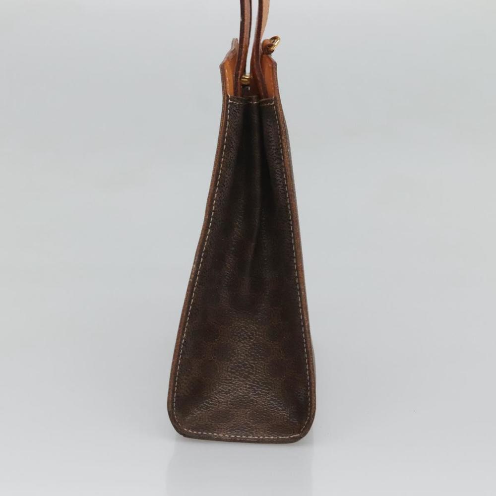 CELINE Macadam Canvas Hand Bag PVC Leather 2way Brown Gold Auth MX358 - Picture 4 of 16